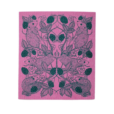 Pink Mouse Swedish Dishcloth