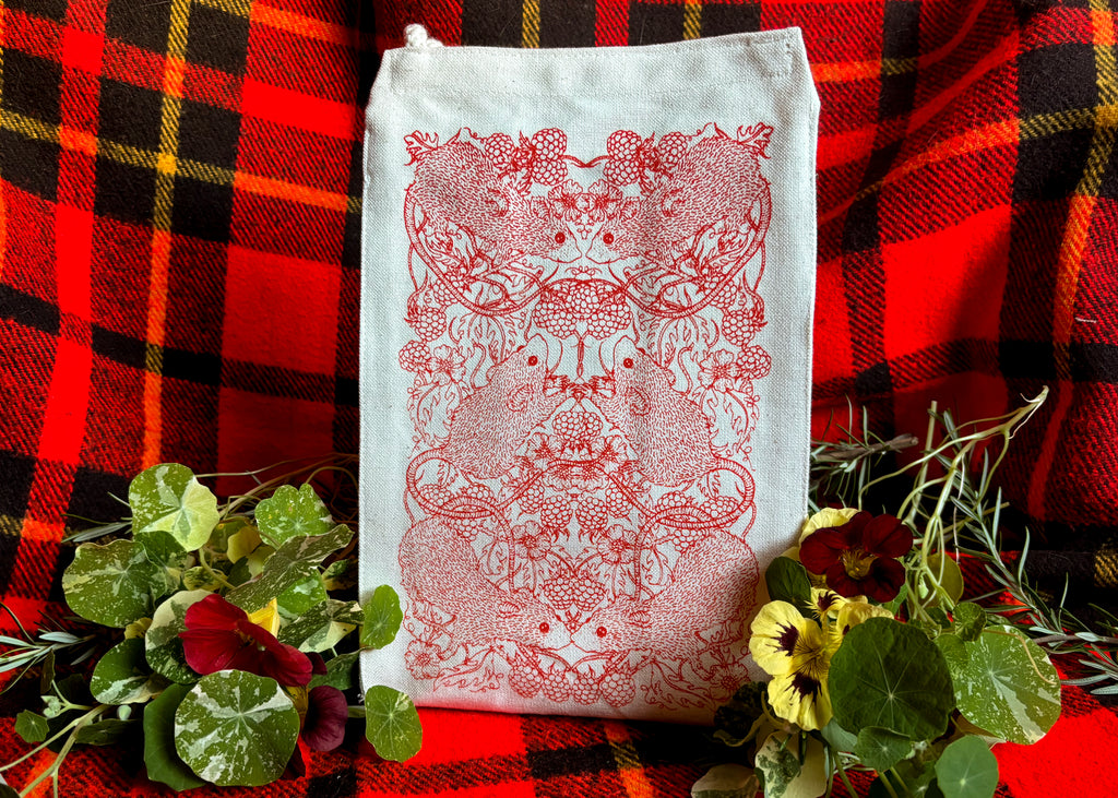 Mice and Berries Reusable Lunch Bag