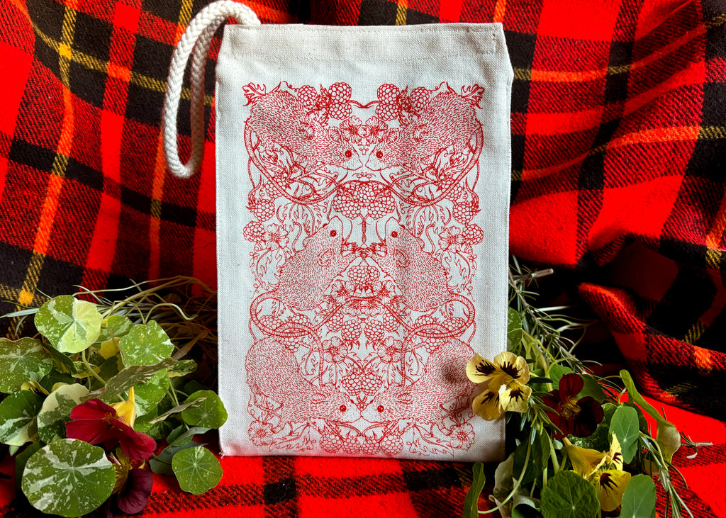 Mice and Berries Reusable Lunch Bag