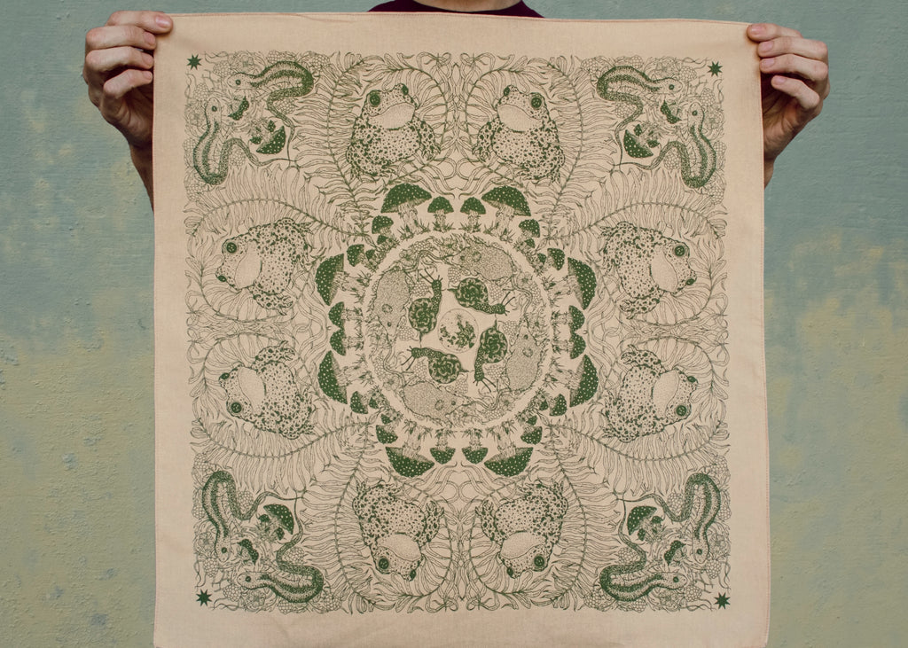 Tan and Green Forest Friends Bandana