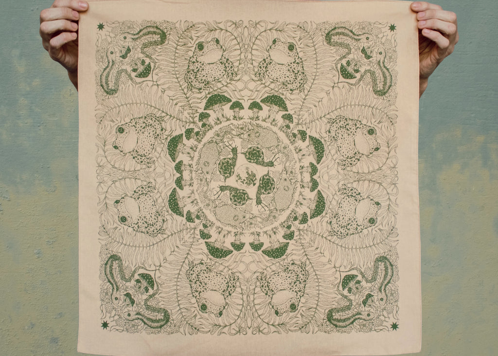 Tan and Green Forest Friends Bandana